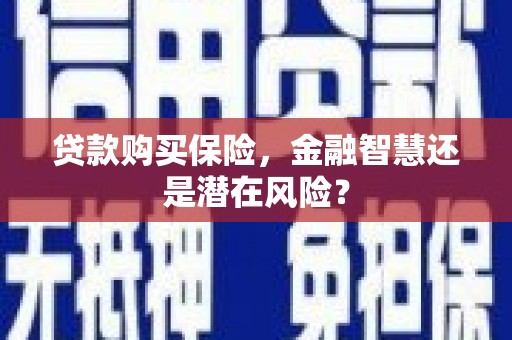 八德贷款购买保险，金融智慧还是潜在风险？