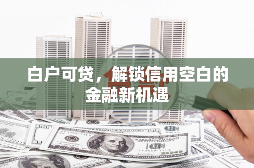 桑日白户可贷，解锁信用空白的金融新机遇