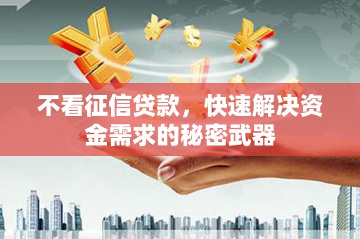 务川不看征信贷款，快速解决资金需求的秘密武器