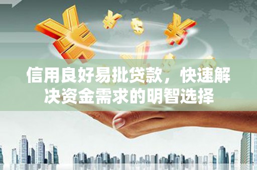 天津信用良好易批贷款，快速解决资金需求的明智选择