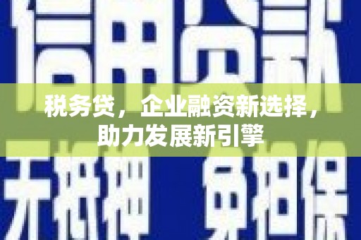 罗东税务贷，企业融资新选择，助力发展新引擎