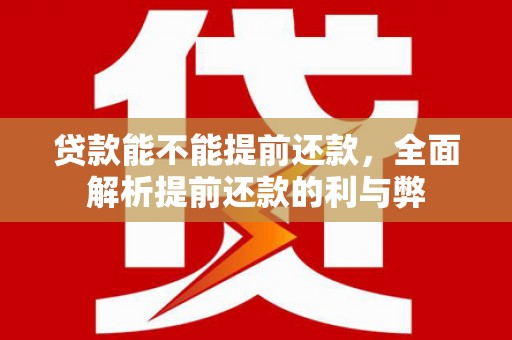 沾益贷款能不能提前还款，全面解析提前还款的利与弊